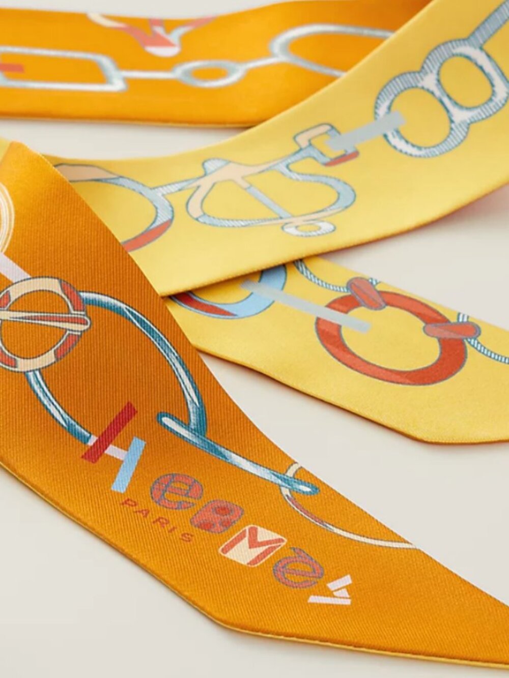 NWT Hermes DO RE BOUCLES TWILLY orange and yellow